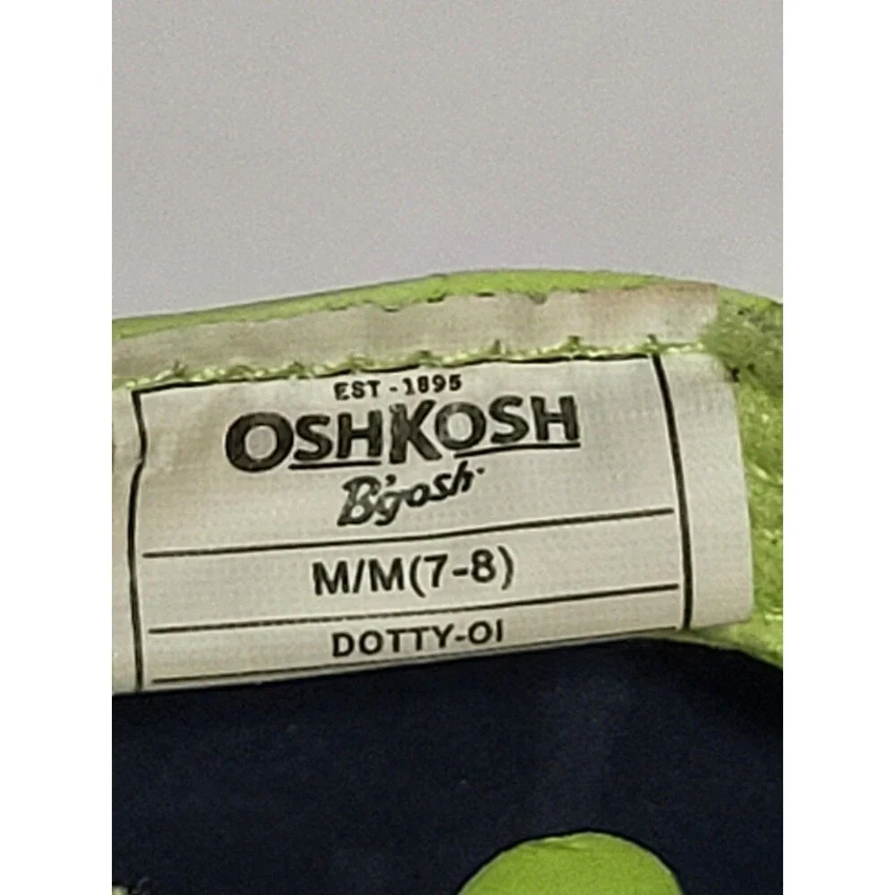OshKosh B'gosh Kids Flip Flops - Neon Green and Blue Toddler Sz 7/8 Summer